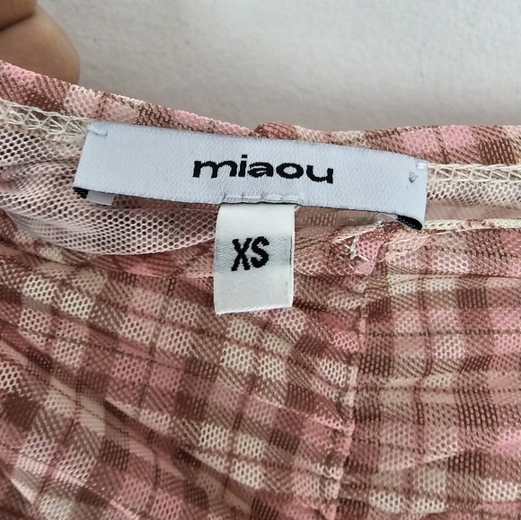 Miaou Renzo Gingham Pink Strapless Midi Dress Size XS - Picture 8 of 8